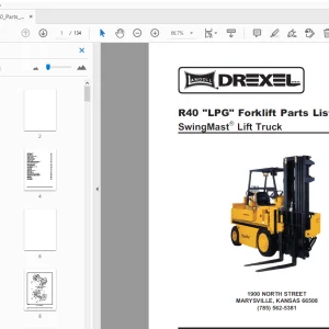 Drexel R40 LPG Forklift SwingMast Lift Truck Parts Manual - PDF