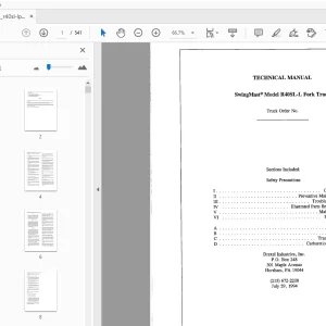 Drexel R40SL-L SwingMast Fork Truck Technical Manual 36000-13 - PDF DOWNLOAD