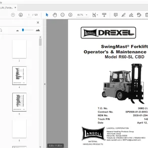 Drexel R60-SL CBD SwingMast Forklift Operator's & Maintenance Manual - PDF