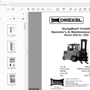 Drexel R60-SL CBD SwingMast Forklift Operator's & Maintenance Manual - PDF