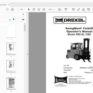 Drexel R60-SL CBD SwingMast Forklift Operator's Manual 1422981 - PDF