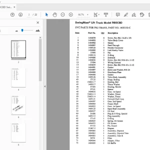 Drexel R60CBD SwingMast Lift Truck Transmission Section Parts Manual - PDF