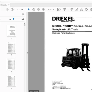 Drexel R60SL CBD Series Base IPB SwingMast Lift Truck Parts Manual - PDF