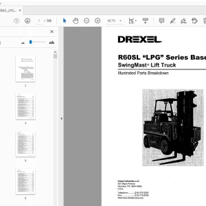 Drexel R60SL LPG Series Base IPB SwingMast Lift Truck Parts Manual - PDF