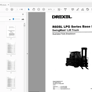 Drexel R60SL LPG Series Base IPB SwingMast Lift Truck Parts Manual - PDF