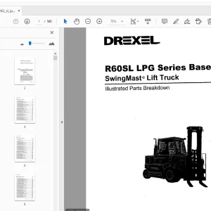 Drexel R60SL LPG Series Base IPB SwingMast Lift Truck Parts Manual - PDF