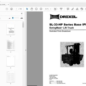 Drexel SL-33-HP Series Base IPB SwingMast Lift Truck Parts Manual - PDF