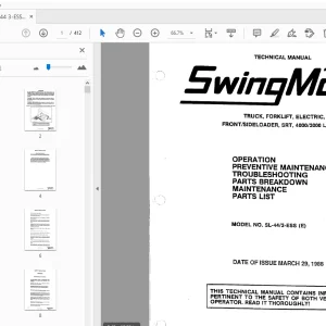 Drexel SL-44/3-ESS (E) SwingMast Service & Parts Manual 17775-11-1 - PDF