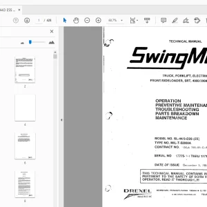 Drexel SL-44/3 ESS (EE) SwingMast Service & Parts Manual 17775-7 - PDF