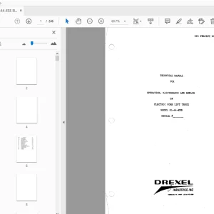 Drexel SL-44-ESS Electric Forklift Truck Operation & Maintenance Manual - PDF