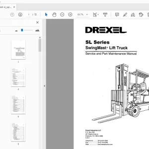 Drexel SL Series SwingMast Lift Truck Service & Part Maintenance Manual - PDF