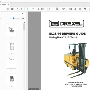 Drexel SL33/44 SwingMast Lift Truck Drivers Guide Manual - PDF