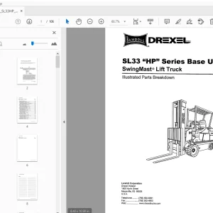 Drexel SL33 HP Series Base Unit IPB SwingMast Lift Truck Parts Manual - PDF