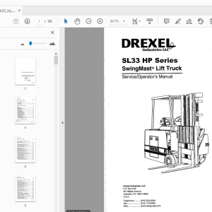 Drexel SL33 HP Series SwingMast Lift Truck Service/Operator's Manual - PDF