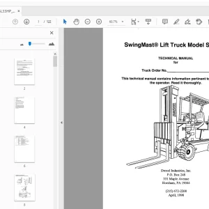 Drexel SL33HP SwingMast Lift Truck Technical Manual 1412482 - PDF