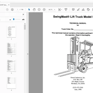 Drexel SL33HP SwingMast Lift Truck Technical Manual 1412489 - PDF
