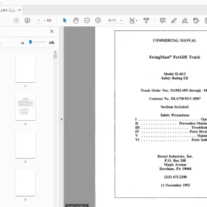 Drexel SL44/3 Swingmast Forklift Truck Service & Parts Manual 17543-23 - PDF