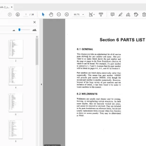 Drexel SL44/3 Swingmast Lift Truck Parts Manual 1412558 - PDF