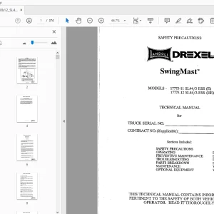Drexel SL44/3 Swingmast Service & Parts Manual 17775-11&12 - PDF