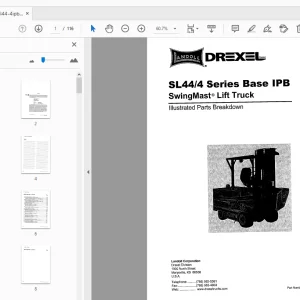 Drexel SL44/4 Series Base IPB SwingMast Lift Truck Parts Manual - PDF