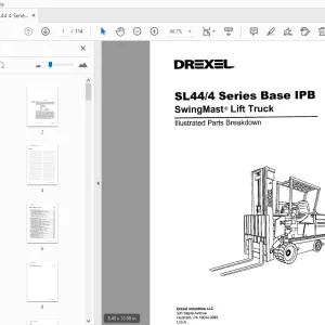Drexel SL44/4 Series SwingMast Lift Truck Parts Catalog PDF