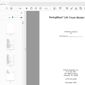 Drexel SL44/4 SwingMast Lift Truck Service & Parts Manual 17543-04 - PDF