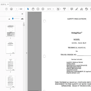 Drexel SL44, SL55 SwingMast Service & Parts Manual 12119A - PDF