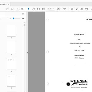 Drexel SL66 ESS FORK LIFT TRUCK OPERATION, MAINTENANCE & REPAIR MANUAL 12119-7b - PDF