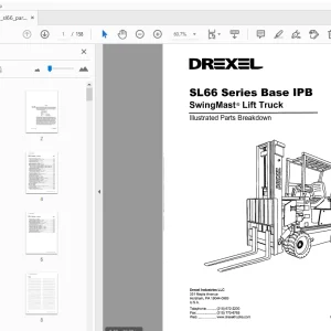 Drexel SL66 Series Base IPB SwingMast Lift Truck Parts Manual 13001-13 - PDF
