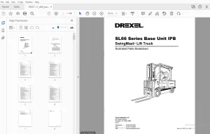 Drexel SL66 Series Base Unit IPB SwingMast Lift Truck Parts Manual 16027-11 - PDF