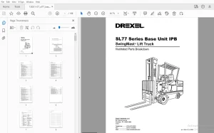 Drexel SL77 Series Base Unit IPB SwingMast Lift Truck Parts Manual - PDF
