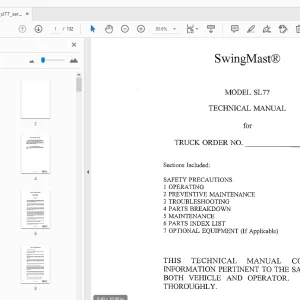 Drexel SL77 SwingMast Technical Manual 13001-07 - PDF DOWNLOAD
