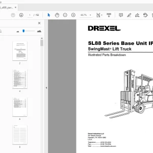 Drexel SL88 Series Base Unit IPB SwingMast Lift Truck Parts Manual 13001-05 - PDF