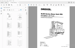 Drexel SL88 Series Base Unit IPB SwingMast Lift Truck Parts Manual 1419553 - PDF