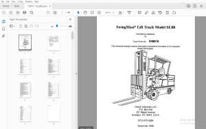 Drexel SL88 SwingMast Lift Truck Technical Manual 16027-14 - PDF DOWNLOAD