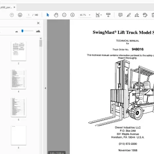 Drexel SL88 SwingMast Lift Truck Technical Manual 16027-14 - PDF DOWNLOAD
