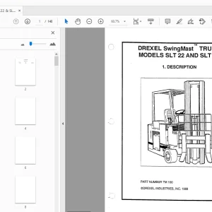 Drexel SLT 22 & SLT 30 SwingMast Truck Operation & Maintenance Manual - PDF