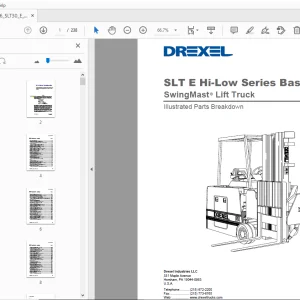Drexel SLT E Hi-Low Series Base IPB SwingMast Lift Truck Parts Manual - PDF