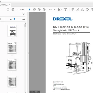 Drexel SLT Series E Base IPB SwingMast Lift Truck Parts Manual - PDF