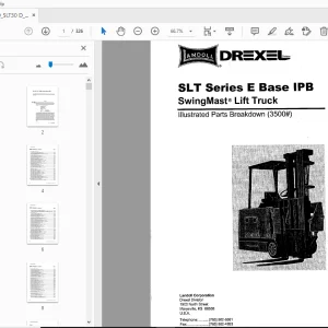 Drexel SLT Series E Base IPB SwingMast Lift Truck Parts Manual - PDF