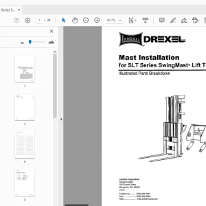 Drexel SLT Series SwingMast Lift Truck Mast Installation Parts Manual - PDF