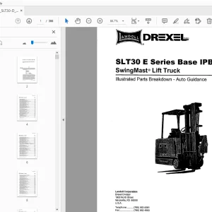 Drexel SLT30 E Series Base IPB SwingMast Lift Truck Parts Manual - PDF