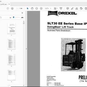 Drexel SLT30 EE Series Base IPB SwingMast Lift Truck Parts Manual - PDF