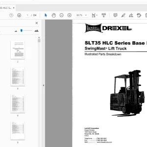 Drexel SLT35 HLC Series Base IPB SwingMast Lift Truck Parts Manual - PDF