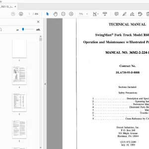 Drexel SwingMast Fork Truck R60SL-DC Service & Parts Manual - PDF