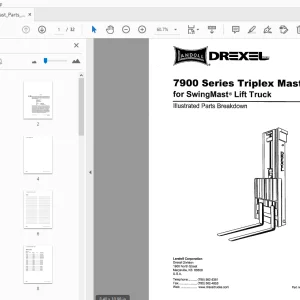 Drexel SwingMast Lift Truck 7900 Series Triplex Mast Parts Manual - PDF