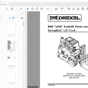 Drexel SwingMast Lift Truck R60 LPG Forklift Parts Manual_F-403-0307 - PDF