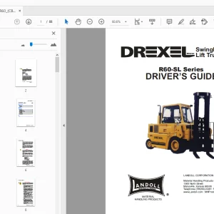Drexel SwingMast Lift Truck R60-SL Series Drivers's Guide Manual - PDF