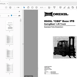 Drexel SwingMast Lift Truck R60SL CBD Base IPB Parts Manual - PDF