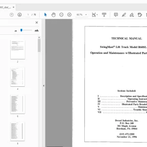Drexel R60SL-CBD Operation and Maintenance, Parts Manual - PDF